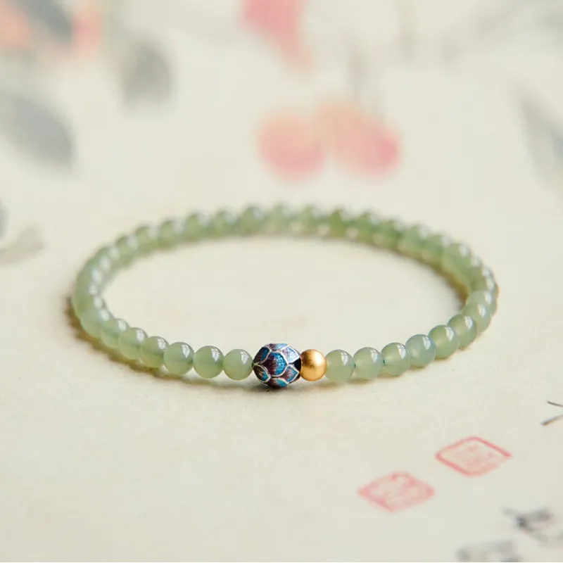 GOLDFISH ALLEY Bracelets Pale Greenish White Jade Women's-1