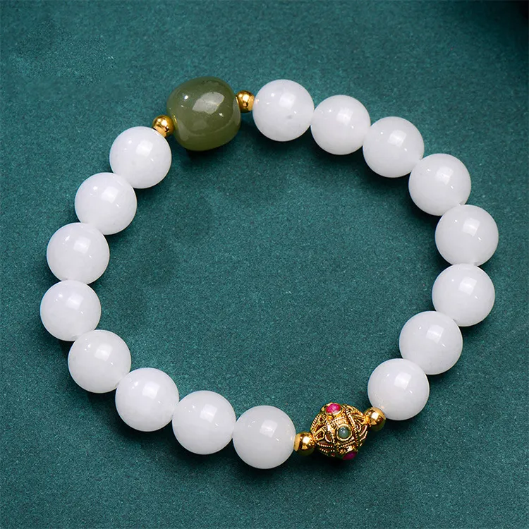 GOLDFISH ALLEY Hetian Jade Bracelets White Jade Unisex-2