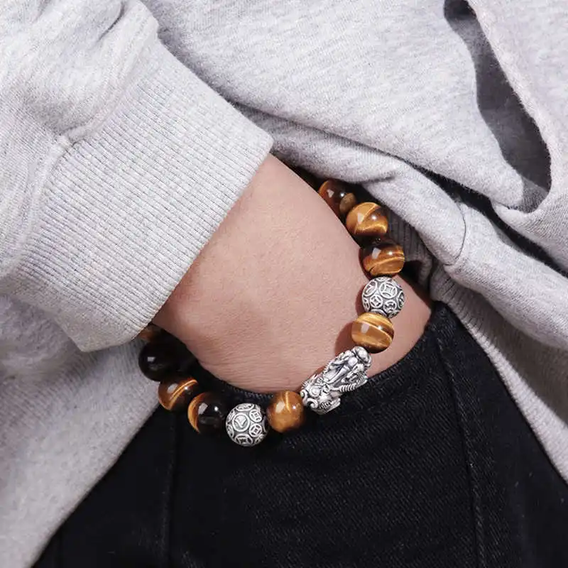 GOLDFISH ALLEY Tiger's Eye Stone Bracelets Unisex-3