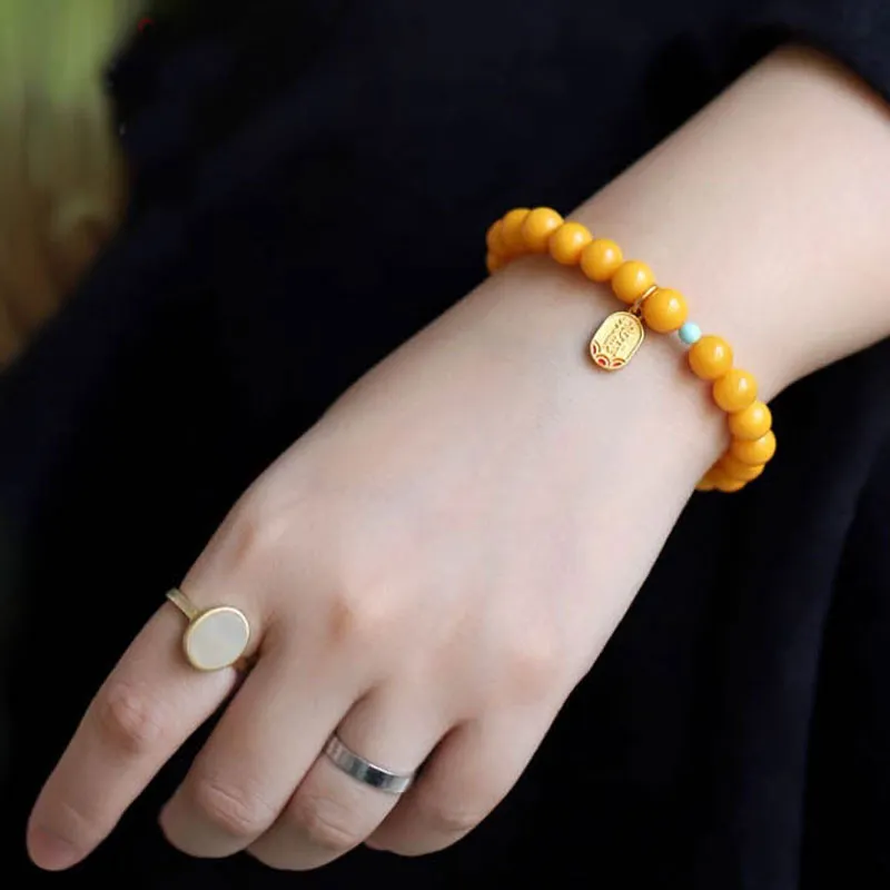GOLDFISH ALLEY Beeswax Fine Jade Bracelets Women's-5