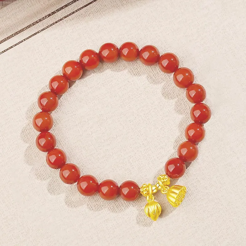 GOLDFISH ALLEY South Red Agate Fine Jade Bracelets Women's-7