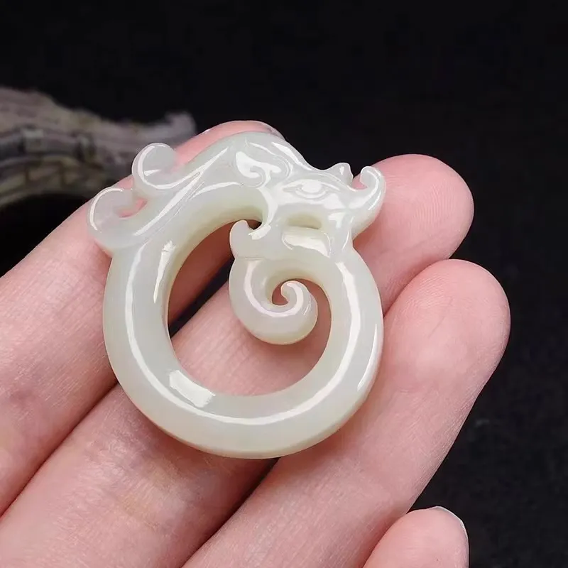 GOLDFISH ALLEY Pendants Pale Greenish White Jade Unisex-1