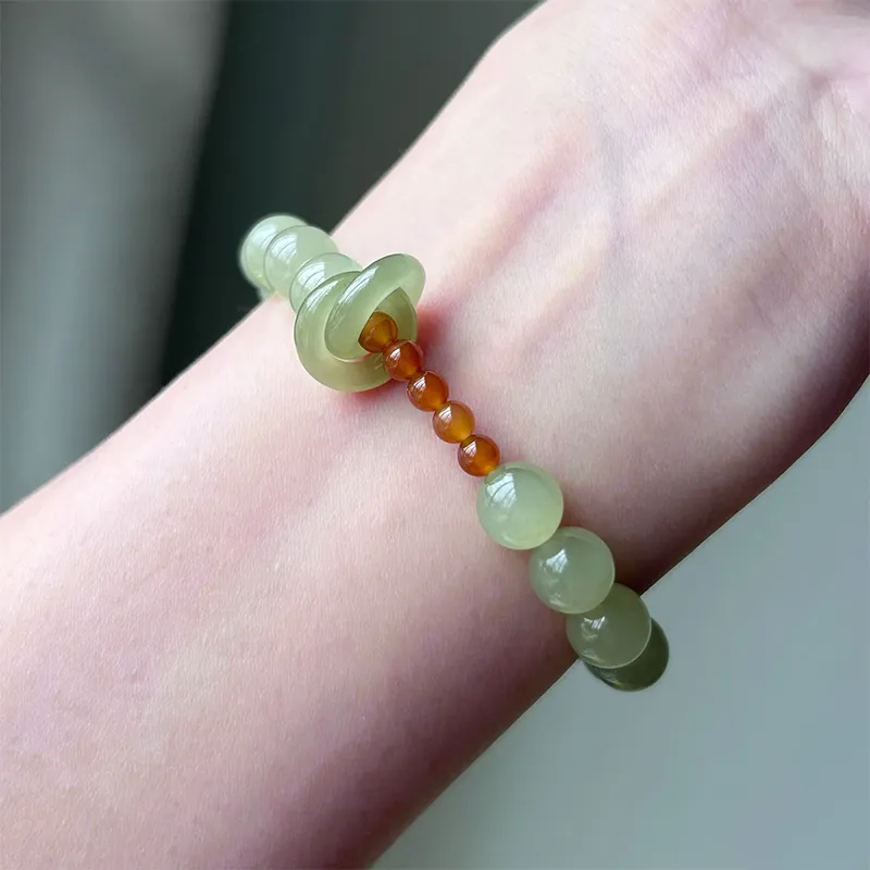 GOLDFISH ALLEY Bracelets Pale Greenish White Jade Women's-1