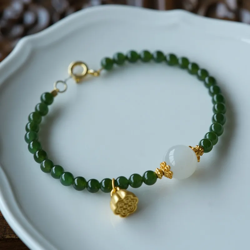 GOLDFISH ALLEY Hetian Jade Bracelets Jasper Women's-4