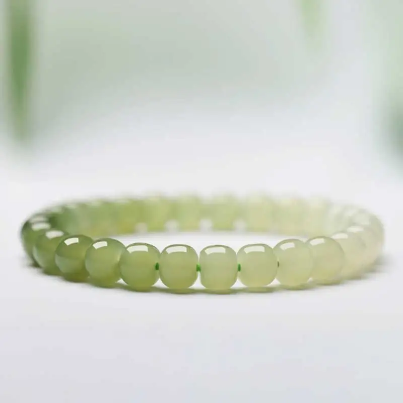 GOLDFISH ALLEY Hetian Jade Bracelets Pale Greenish White Jade Women's-2