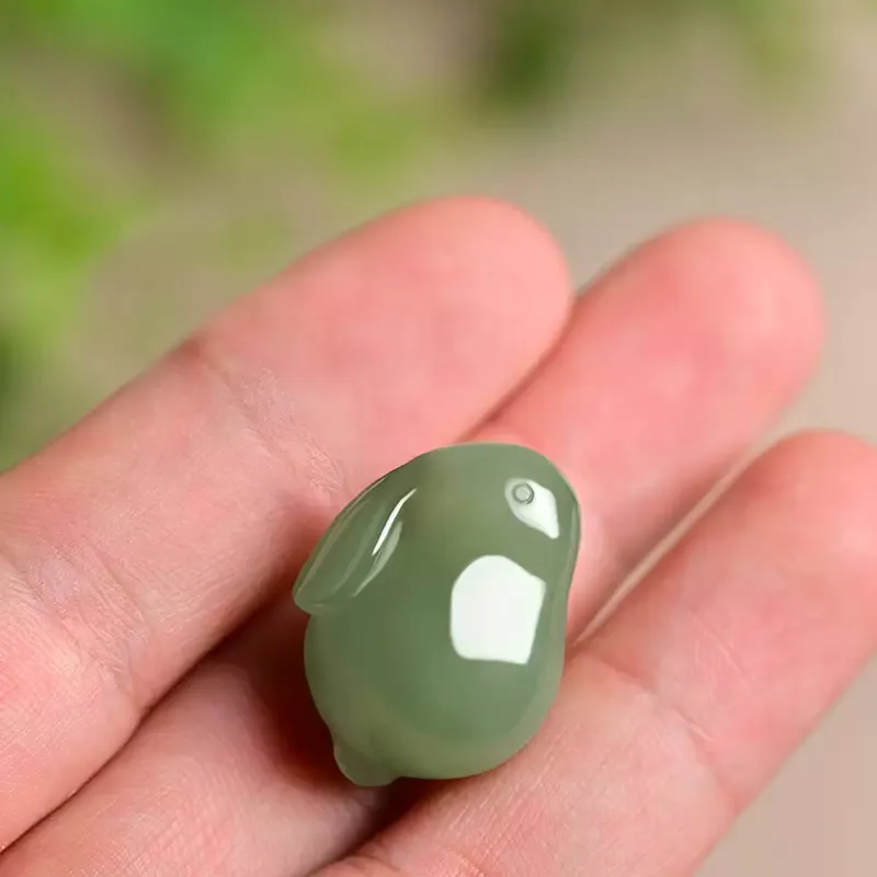 GOLDFISH ALLEY Hetian Jade Pendants Pale Greenish White Jade Unisex-1