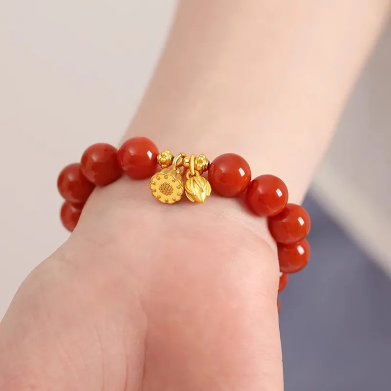 GOLDFISH ALLEY South Red Agate Fine Jade Bracelets Women's-1
