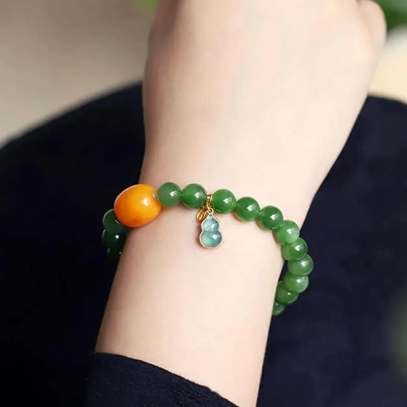 GOLDFISH ALLEY Hetian Jade Bracelets Jasper Unisex-2