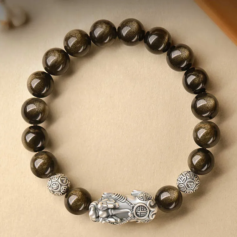 GOLDFISH ALLEY Obsidian Bracelets Unisex-1