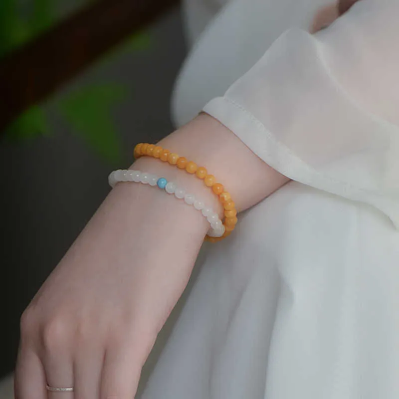 GOLDFISH ALLEY Hetian Jade Bracelets Pale Greenish White Jade Women's-3