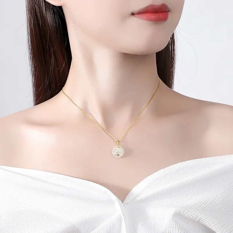 GOLDFISH ALLEY Necklaces Pale Greenish White Jade Women's-2