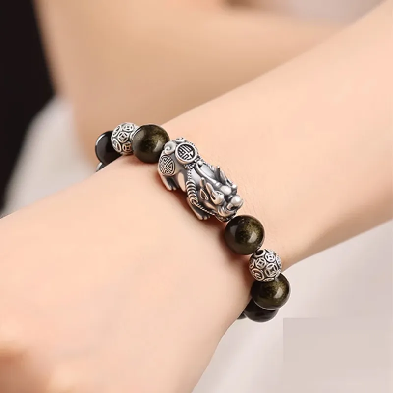 GOLDFISH ALLEY Obsidian Bracelets Unisex-3