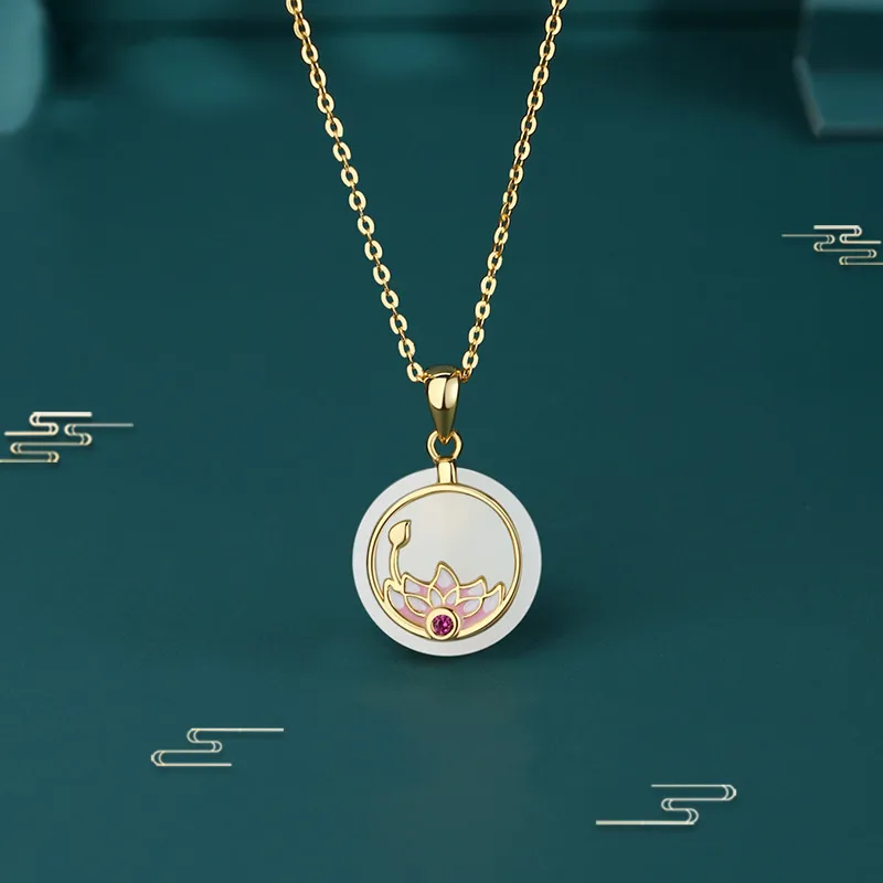 GOLDFISH ALLEY Necklaces Pale Greenish White Jade Women's-3