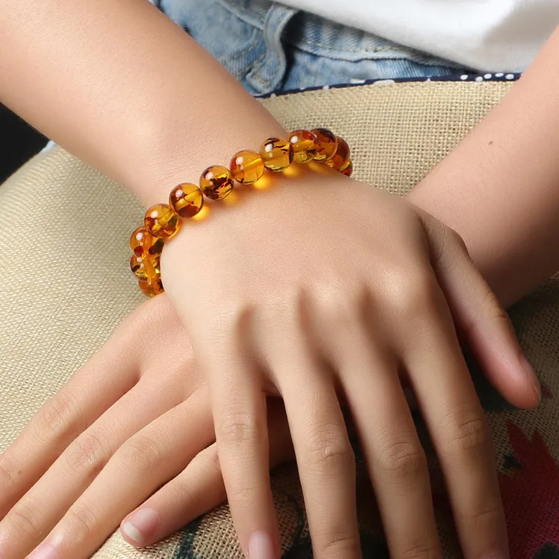 GOLDFISH ALLEY Amber Beeswax Jade Bracelets Unisex-8