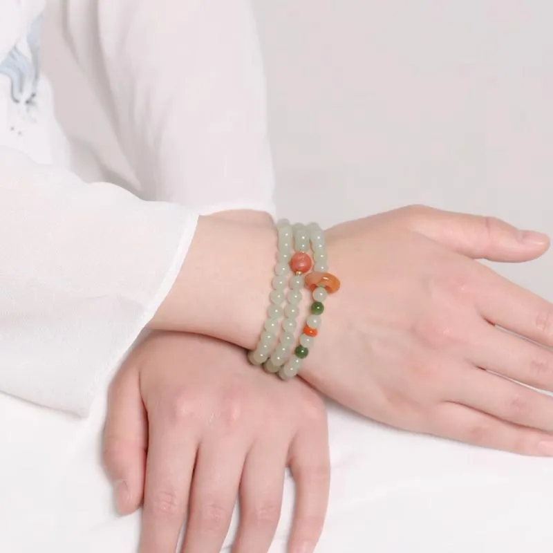 GOLDFISH ALLEY Bracelets Pale Greenish White Jade Women's-4