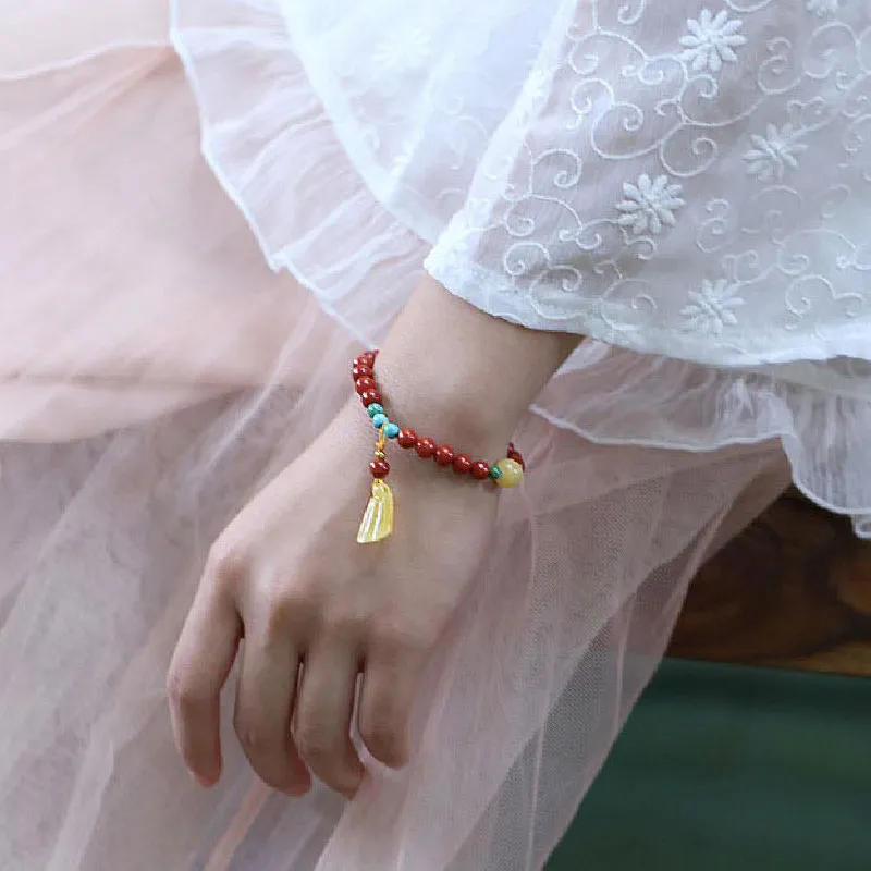 GOLDFISH ALLEY South Red Agate Fine Jade Bracelets Women's-4