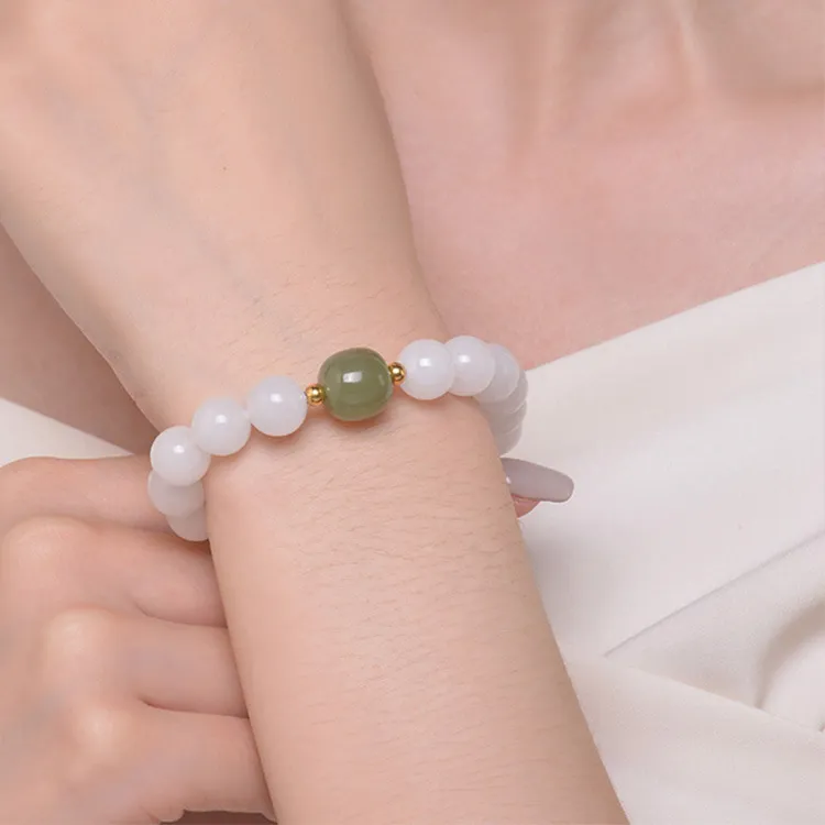 GOLDFISH ALLEY Hetian Jade Bracelets White Jade Unisex-3
