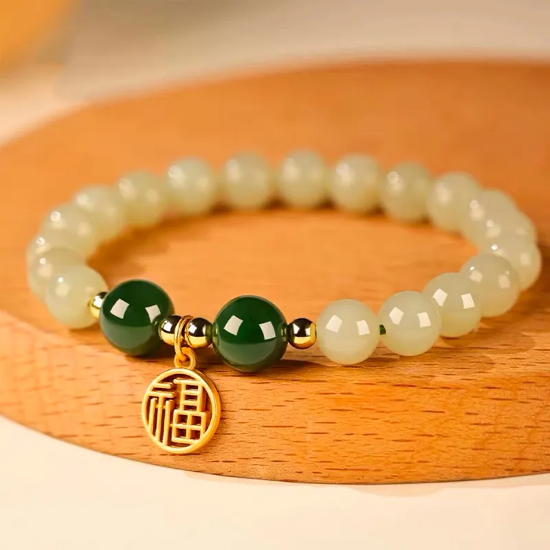 GOLDFISH ALLEY Bracelets Pale Greenish White Jade Women's-2