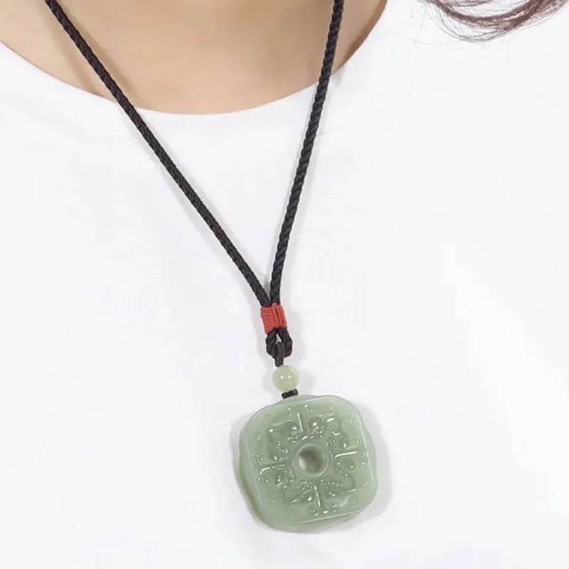 GOLDFISH ALLEY Hetian Jade Pendants Pale Greenish White Jade Unisex-1