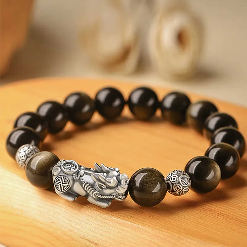 GOLDFISH ALLEY Obsidian Bracelets Unisex-2