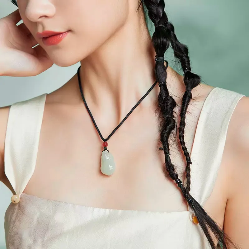 GOLDFISH ALLEY Pendants Pale Greenish White Jade Unisex-1
