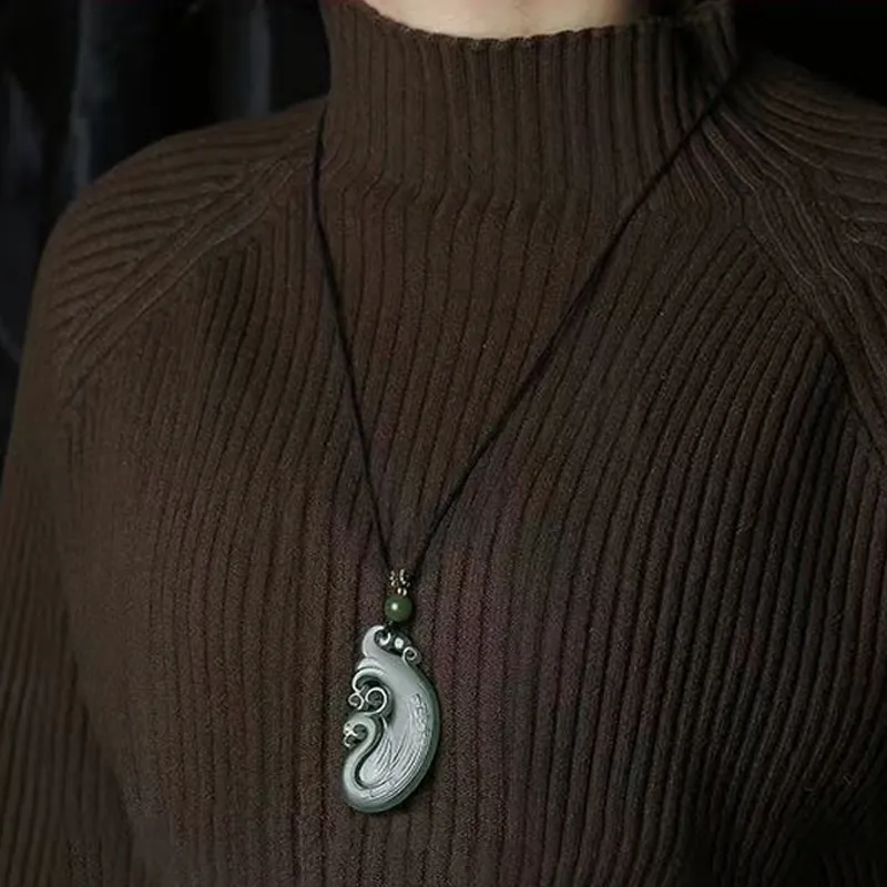 GOLDFISH ALLEY Pendants Pale Greenish White Jade Unisex-2