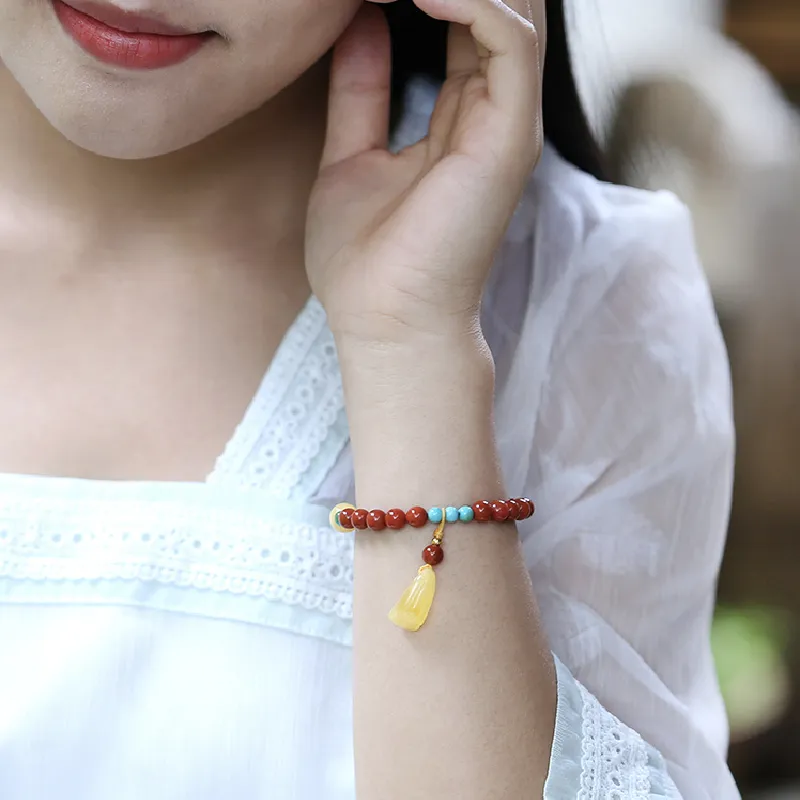GOLDFISH ALLEY South Red Agate Fine Jade Bracelets Women's-2