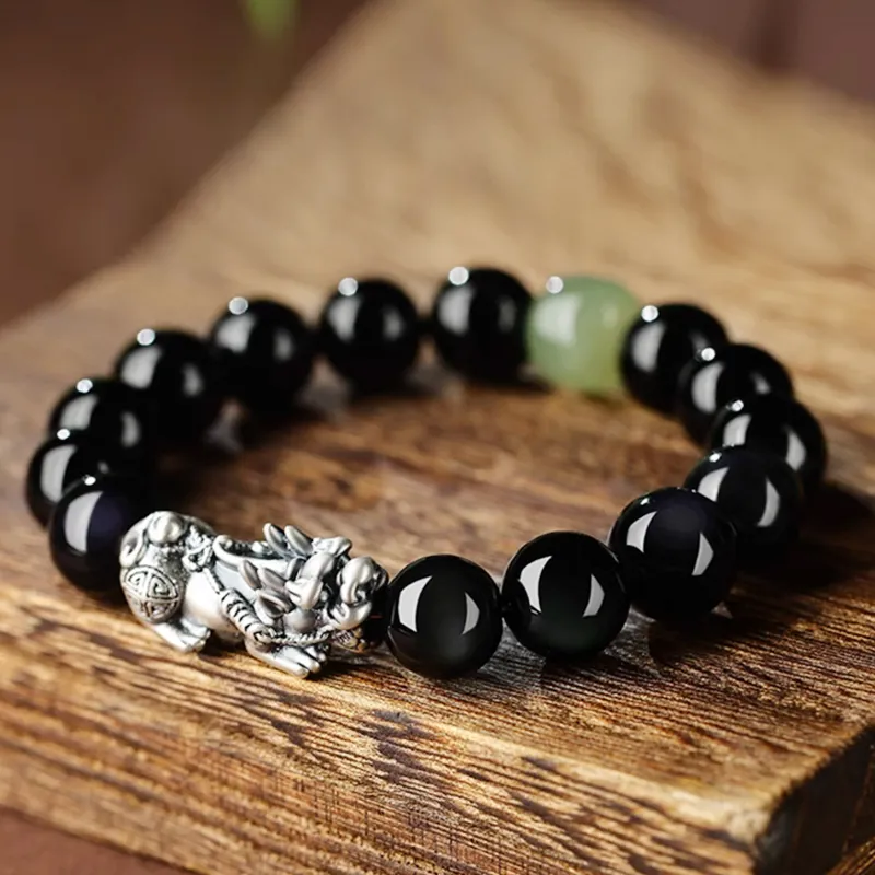 GOLDFISH ALLEY Obsidian Bracelets Unisex-6