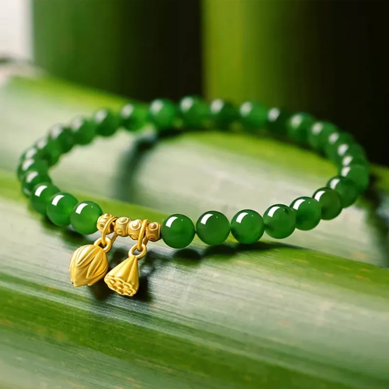 GOLDFISH ALLEY Hetian Jade Bracelets Jasper Unisex-3