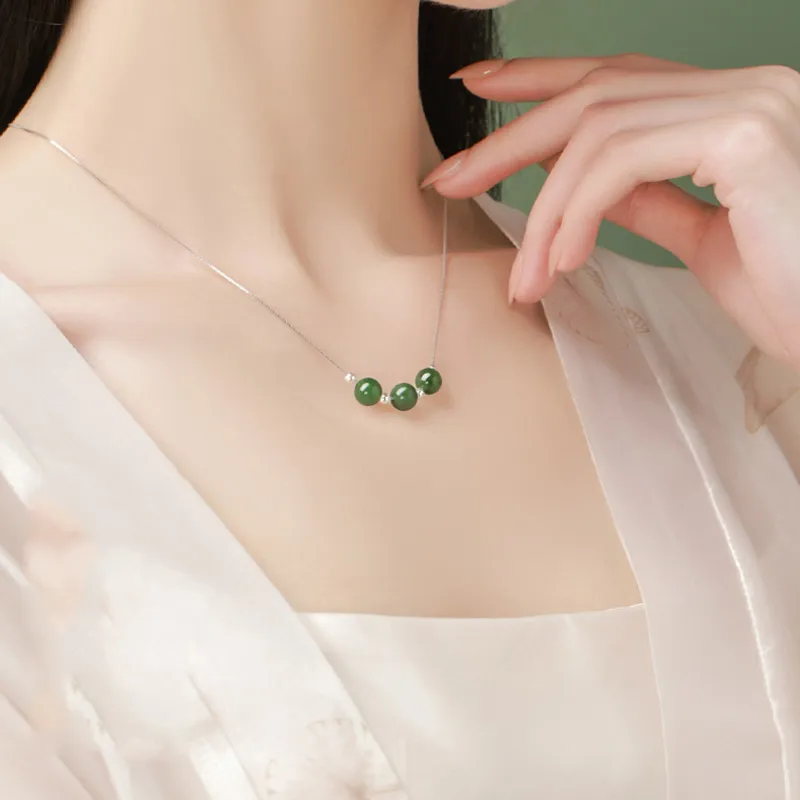 GOLDFISH ALLEY Hetian Jade Necklaces Jasper Women's-3