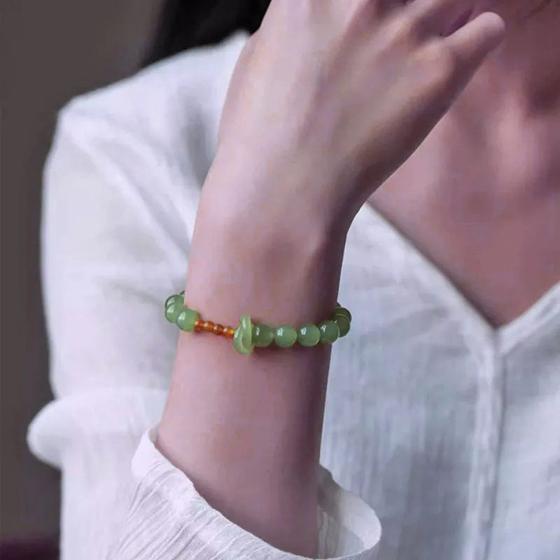 GOLDFISH ALLEY Bracelets Pale Greenish White Jade Women's-2