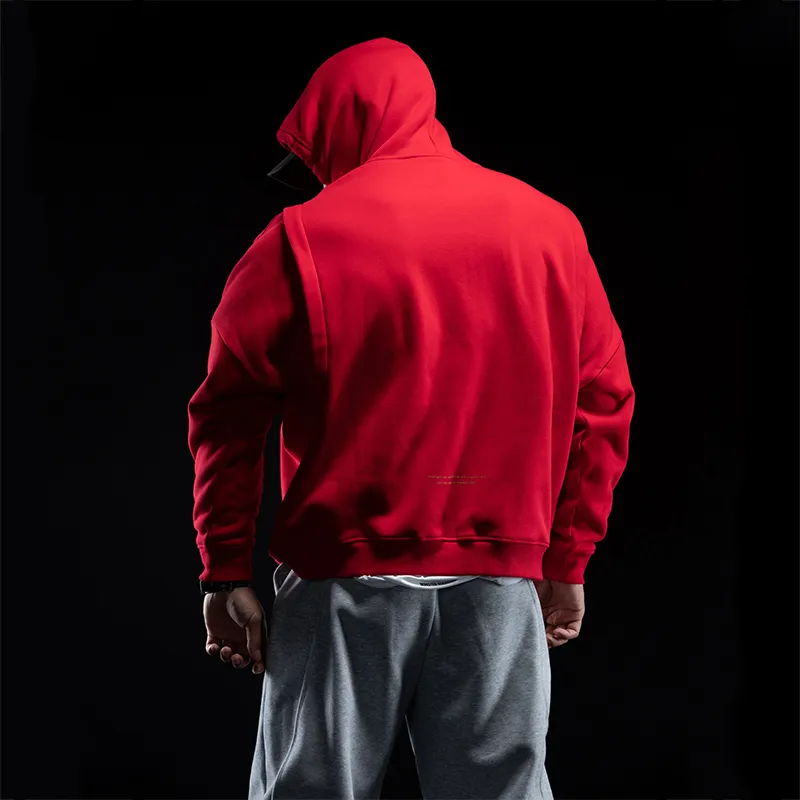 Monster Guardians Sweatshirt Men's Auspicious Dragon Luck Red-3
