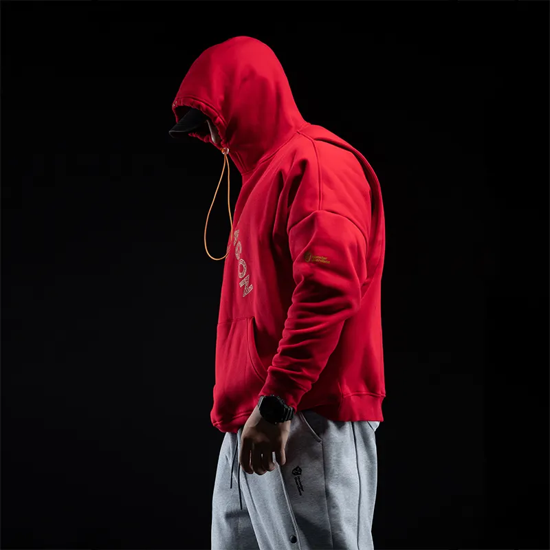 Monster Guardians Sweatshirt Men's Auspicious Dragon Luck Red-2