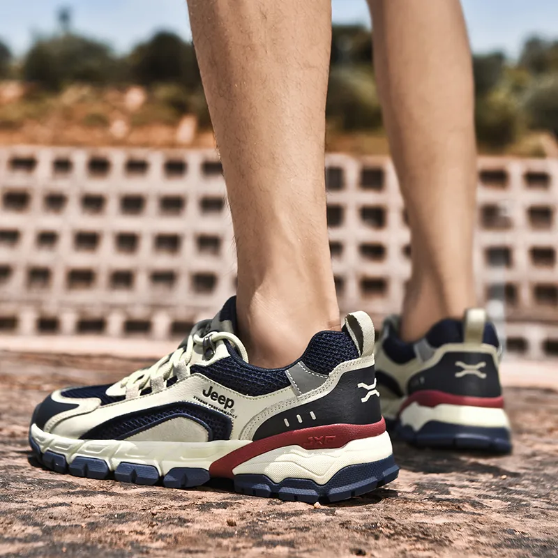 Jeep Running Shoes Unisex Low Top Blue/Beige-7