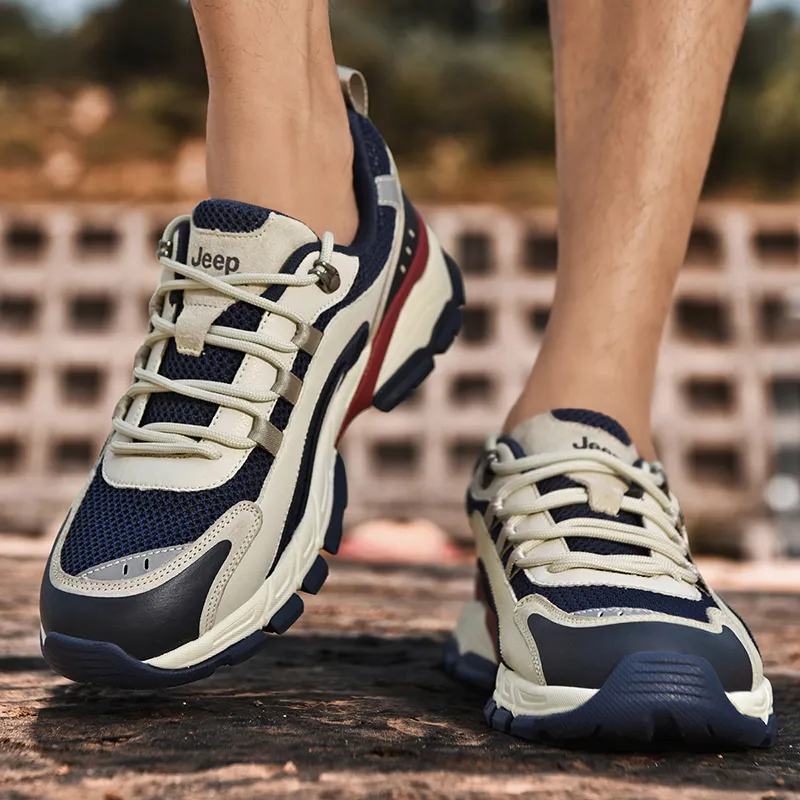 Jeep Running Shoes Unisex Low Top Blue/Beige-6