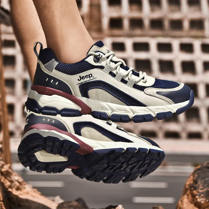 Jeep Running Shoes Unisex Low Top Blue/Beige-5