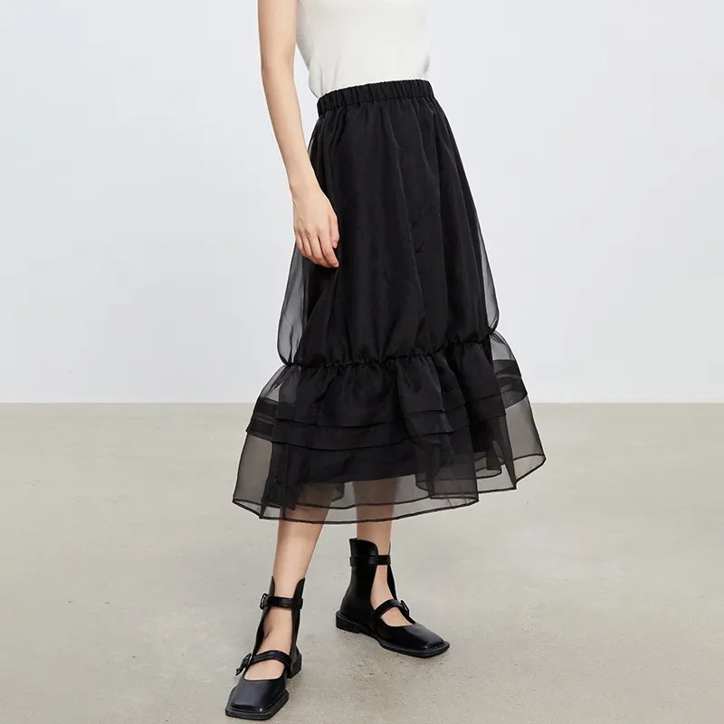 THE SEA LIFE Casual Long Skirt Women's Black Mage-4