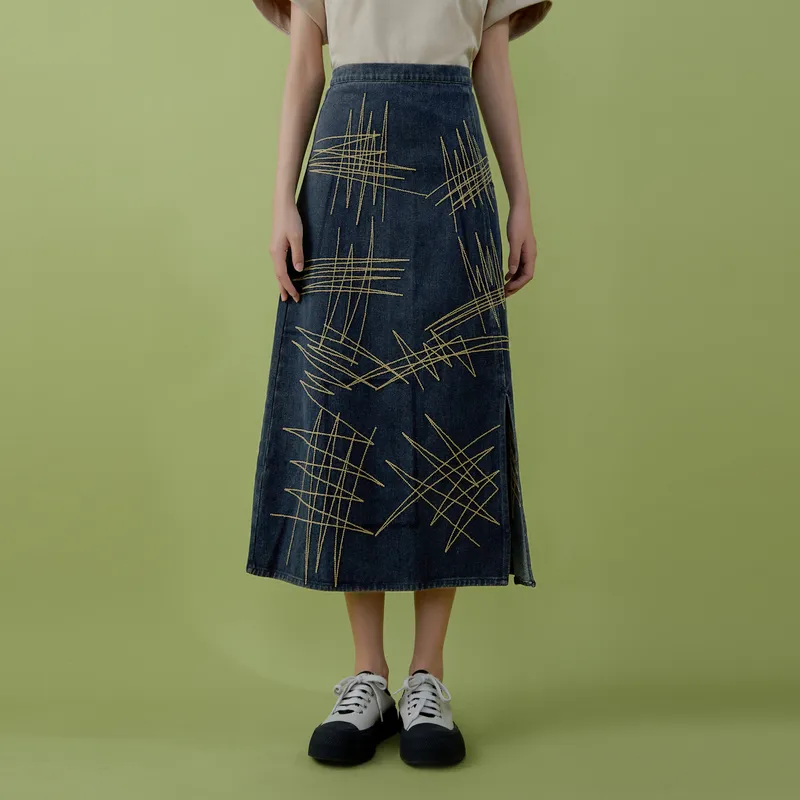 THE SEA LIFE Denim Long Skirt Women's-5