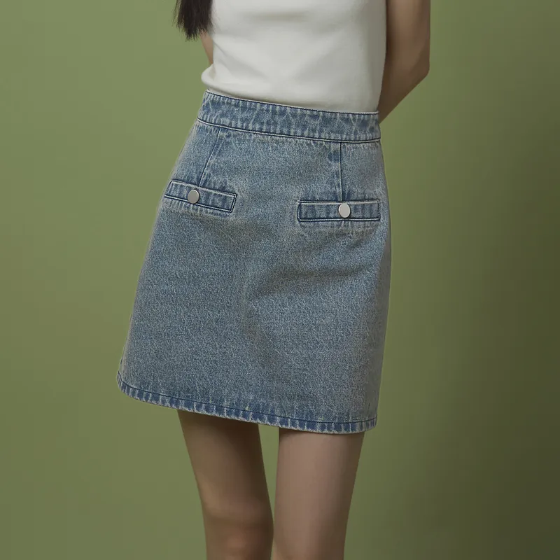 THE SEA LIFE Denim Short Skirts Women's Denim Blue-2