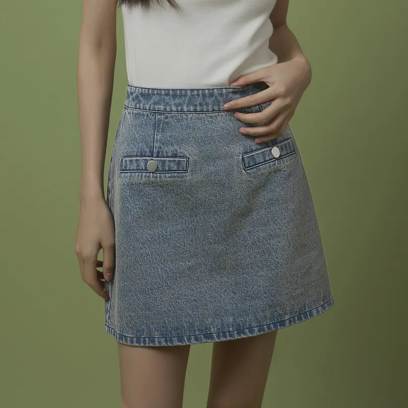 THE SEA LIFE Denim Short Skirts Women's Denim Blue-3