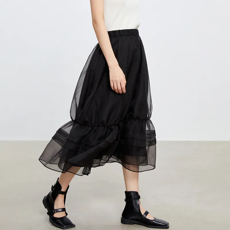 THE SEA LIFE Casual Long Skirt Women's Black Mage-3