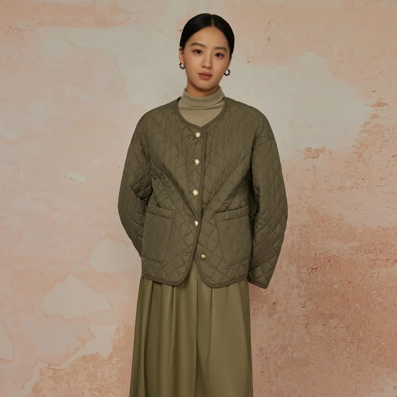 THE SEA LIFE Puffer Jacket Women's Olive Green-5