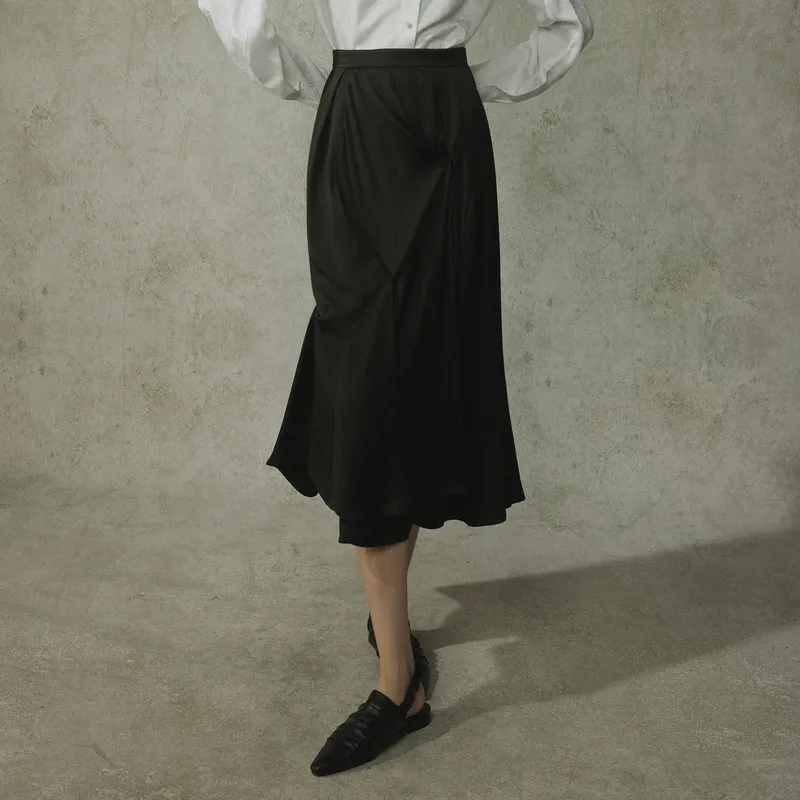 THE SEA LIFE Casual Long Skirt Women's Black Mage-4
