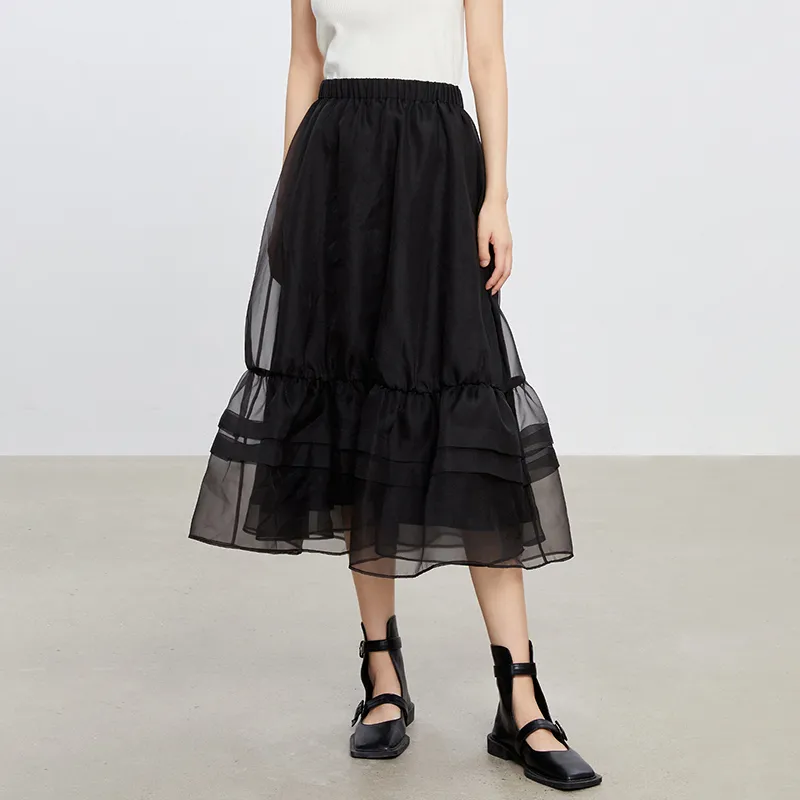 THE SEA LIFE Casual Long Skirt Women's Black Mage-2