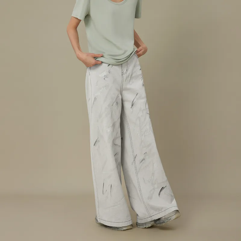 THE SEA LIFE Casual Pants Women's Gray White-4
