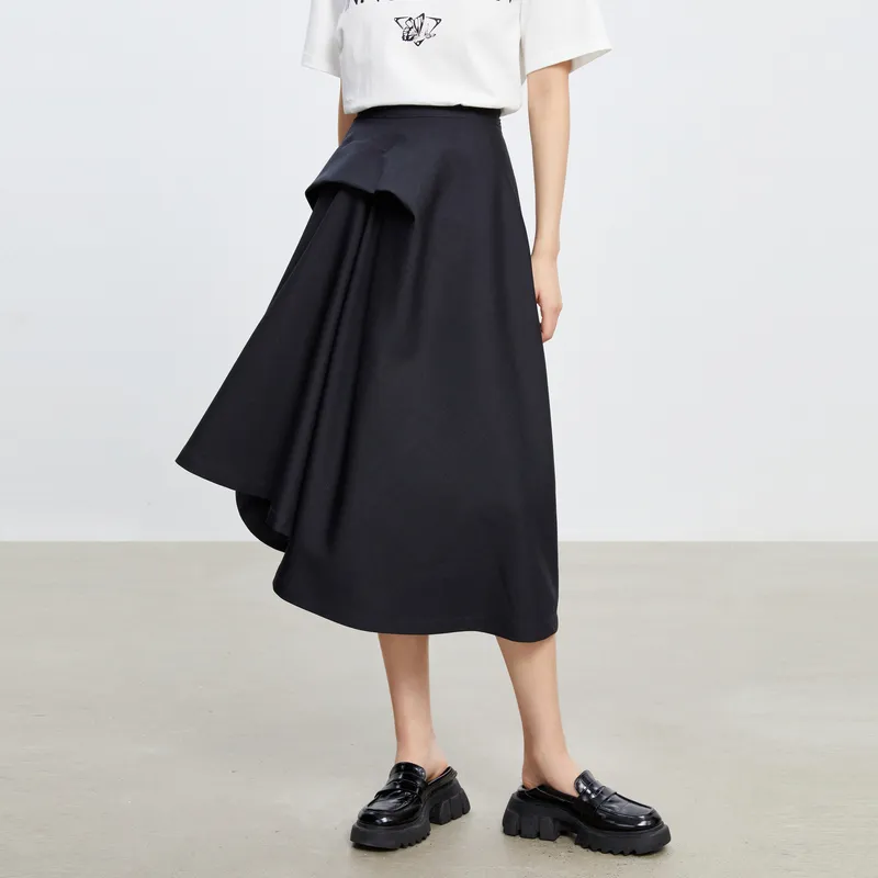 THE SEA LIFE Casual Long Skirt Women's Clover Gray-3
