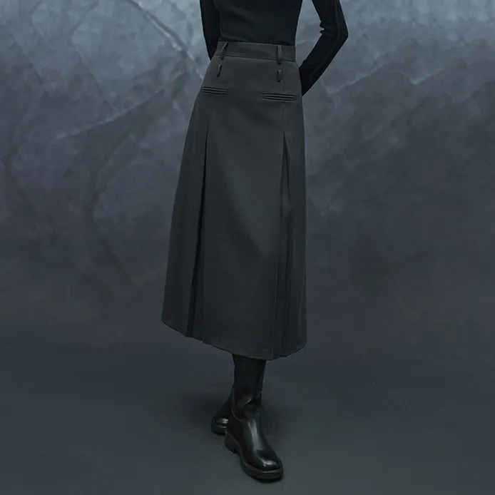 THE SEA LIFE Casual Long Skirt Women's Premium Gray-4