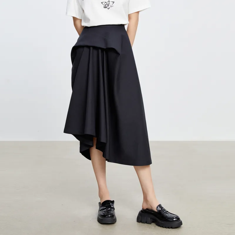 THE SEA LIFE Casual Long Skirt Women's Clover Gray-2