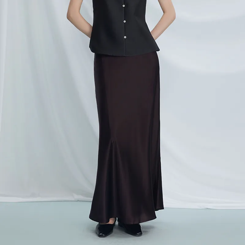 THE SEA LIFE Casual Long Skirt Women's Red Brown-2