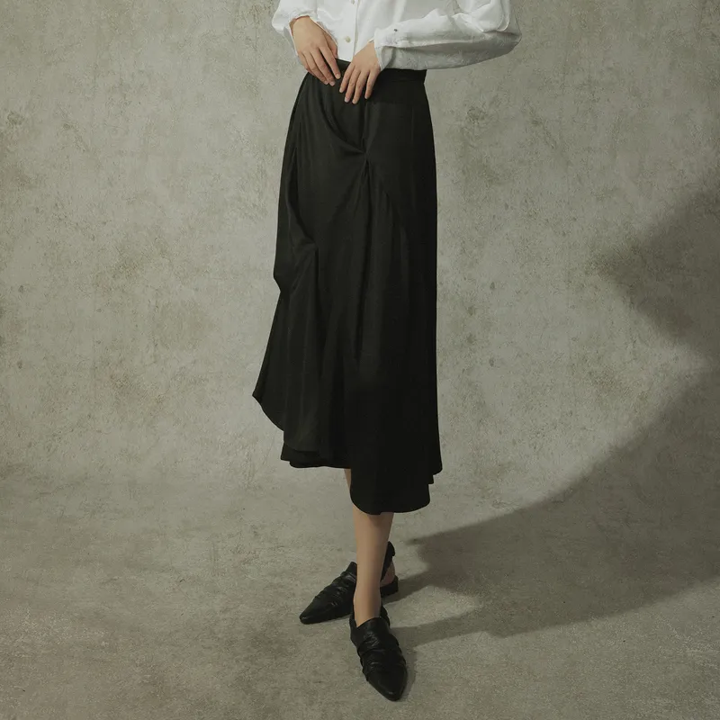 THE SEA LIFE Casual Long Skirt Women's Black Mage-3
